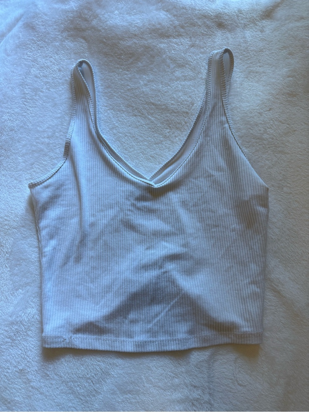 Hollister White V-Neck Knit Tank